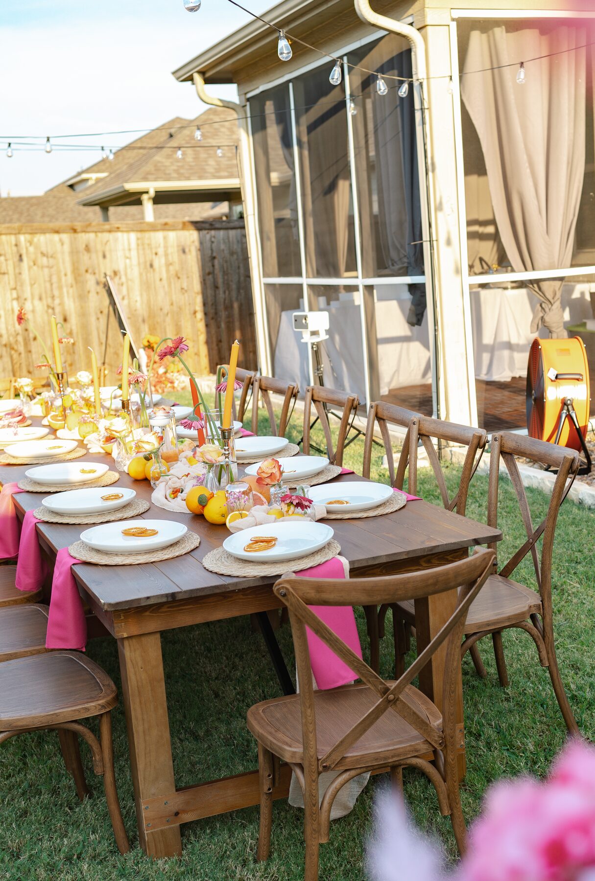 Styled place settings with custom menu cards